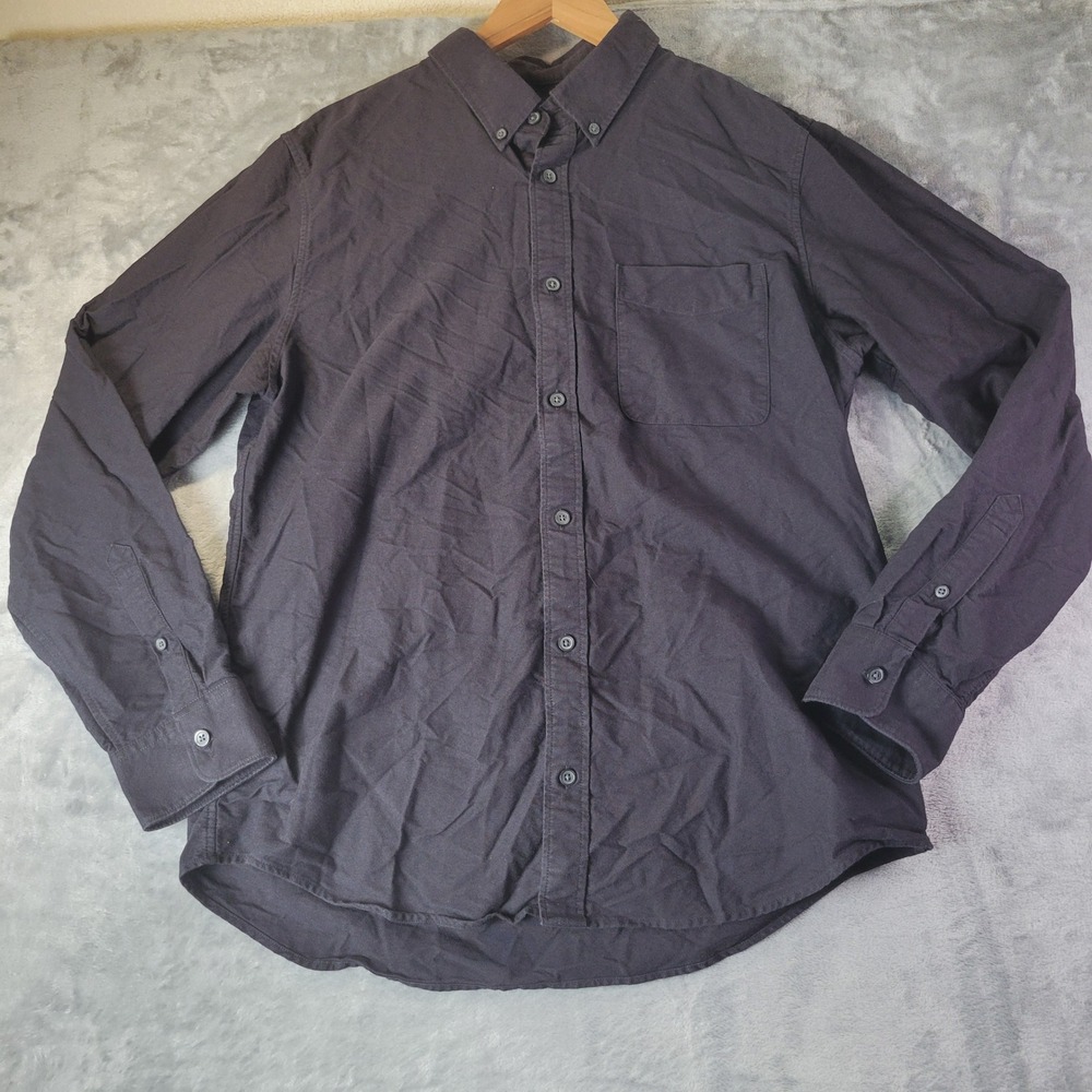Everlane‎ Uniform Mens Black Cotton Oxford Button Down Shirt Large Workwear